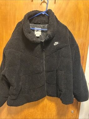 Nike Women's Black Teddy Sherpa Jacket with Zip